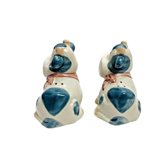 VTG Cooks Tools Kitschy Cow Salt Pepper Shakers 3" Porcelain Kawaii Farmhouse - Picture 6 of 12